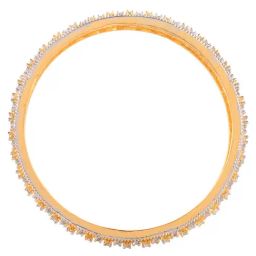 Saraf RS Jewellery A pair of 2 Gold DualToned AD Studded hand CraftedTextuerd Bangles 2.4-38