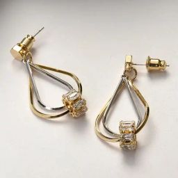 Sohi Gold Plated Designer Stone Drop Earrings-image-34