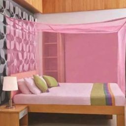 Kalibar 1x2 m Rectangular Mosquito Net for Single Bed (Pink)-12