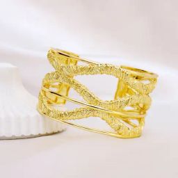 Perfectly Average Large Textured Cuff Bracelet-16