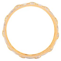 Saraf RS Jewellery A Pair of 2 Gold Toned Intricate design Bangle Bracelet 2.4-17