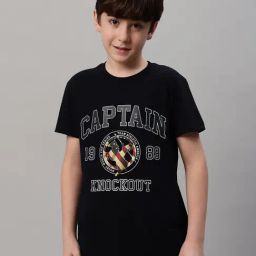 Cantabil Boys Navy Printed T-Shirt-21
