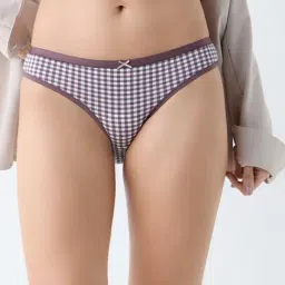 Wunderlove by Westside Mauve Cotton-Blend Bikini Briefs - Pack of 3-picture-2