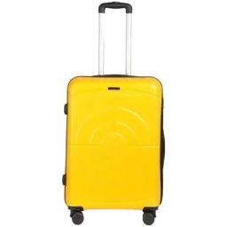 Teakwood Leathers Yellow 8 Wheels Medium Hard Cabin Trolley Bag-image-66