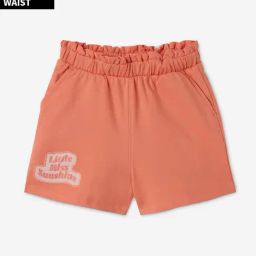 The Souled Store Girls Orange Cotton Graphic Shorts-image-73