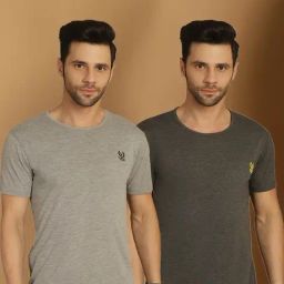Vimal Jonney Brown & Grey Regular Fit T-Shirt-28
