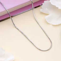 Zavya 925 Sterling Silver Majestic Serpent Plating Silver Snake Chain with Lobster Claw-image-12