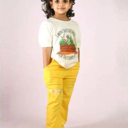 TOTLE Girls Off White Cotton Waving Flowers Top-image-16