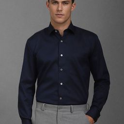 Luxure by Louis Philippe Men Classic Spread Collar Textured Cotton Formal Shirt-image-65
