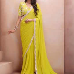 HERE&NOW Women Embroidered Saree With Blouse Piece-image-83