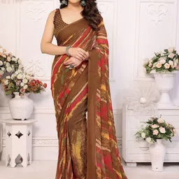 Moda Rapido Poly Georgette Designer Block Print Saree-picture-16