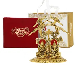INTERNATIONAL GIFT Laxmi Ganesh Tree Metal Idol Showpiece With Best Wishes Tag & Box-image-57