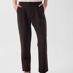 Snitch Men Tailored Slim Fit Mid-Rise Formal Trousers-image-56