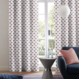 CASABLEU Rust Set of 2 Geometric Door Curtain-9