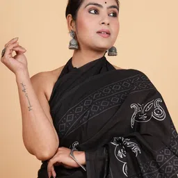 Lovwear Women Black Sarees-picture-24
