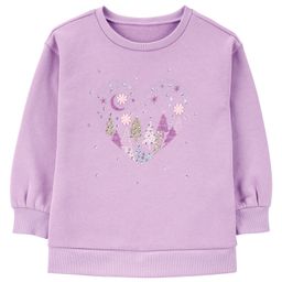 Carter's Knit Full Sleeves T-Shirt with Sequin & Glitter Detailing - Lavender-image-26