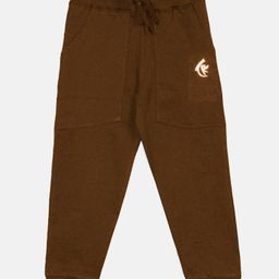 Kiddopanti Brand Name Printed & Pocket Detailed Track Pant - Brown-image-73