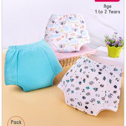 Babyhug 100% Cotton Padded Underwear Training Diapers Sports Print Pack of 3 Size 1 - Multicolor-image-46