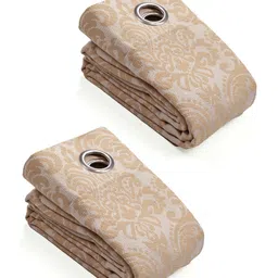 Saral Home Royalty Cotton 100% Blackout Window Curtains 2pc, Beige. 4x5 Feet-picture-22