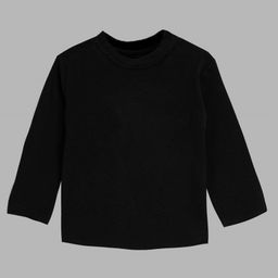 KAVEE Pure Cotton Full Sleeves Solid Tee - Black-image-94
