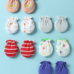 Ben Benny 100% Cotton Knit Mittens Pack of 6 - Multicolor-25