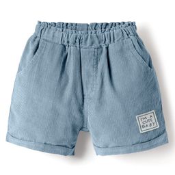 Ollypop Cotton Woven Knee Length Solid Colour Shorts With Patch Detailing - Light Blue-image-82