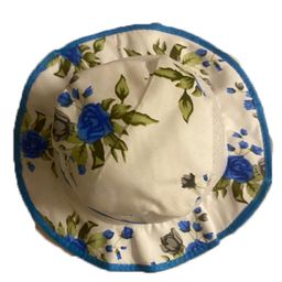 Akinos Kids Cotton Floral Designed Hat - Blue - Diameter 38 cm-image-83