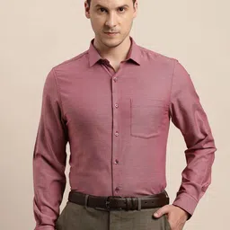 Turtle Men Standard Fit Spread Collar Textured Cotton Formal Shirt-image-89