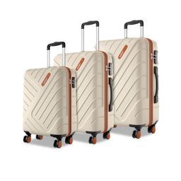 Safari Accent Set Of 3 Textured Hard-Sided TrolleyBags-10