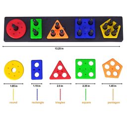 YAMAMA Angle Geometric Plastic Blocks Sorting And Stacking Toys For Toddlers And Kids Preschool Color Stacker Shape Sorter Gift Educational Learning Toy - Multicolor image 3