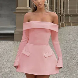 StyleCast x Revolte Off-Shoulder Fit & Flare Mini Dress-image-55