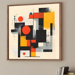 Art Street Yellow & Red Abstract Canvas Wall Art-10