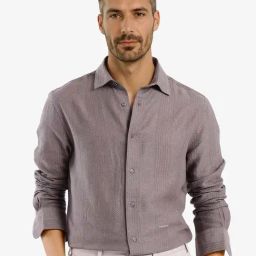 Rare Rabbit Brown Regular Fit Solid Shirt-image-18