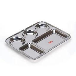 Sumeet Silver Stainless Steel 1 Dinner Plate-image-56