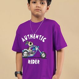 WEARDUDS Kids Cotton Authentic Rider Printed Regular Fit T-shirt-11