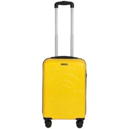 Teakwood Leathers Yellow 8 Wheels Small Hard Cabin Trolley Bag-image-65