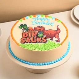 Dinosaur Jungle Theme Cake-image-10