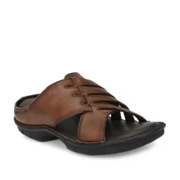Hitz Men's Brown Cross Strap Sandals-picture-5