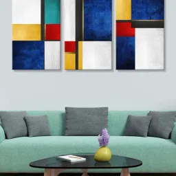 999Store Multicolor Abstract Art 3 Frame Canvas Paintings-16