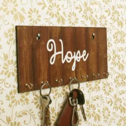 eCraftIndia Hope Theme Wooden Key Holder with 7 Hooks-11