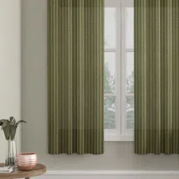 Hosta Homes Polyester Net Zig Zag Design 5 ft. Window Curtain 1 pc.-35