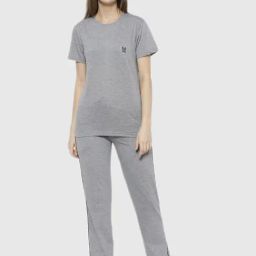 Vimal Jonney Grey Regular Fit Pajama Set-image-51