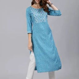 Jaipur Kurti Blue Printed Kurta-image-30