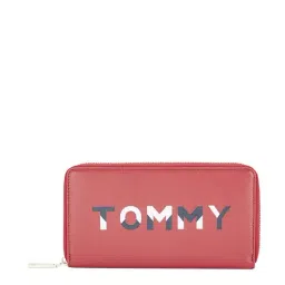 Tommy Hilfiger Rainier Red Printed Zip Around Wallet for Women-1