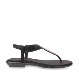 Walkway Women's Black Sling Back Sandals-image-30