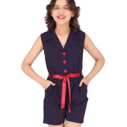 Cutecumber Kids Navy Printed Jumpsuit-image-56