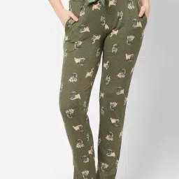 Sweet Dreams Olive Printed Pajamas-picture-5