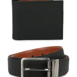 Allen Solly Black Reversible Leather Belt and Wallet-image-34