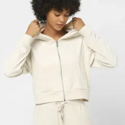 Only Off White Regular Fit Hooded Jacket-27