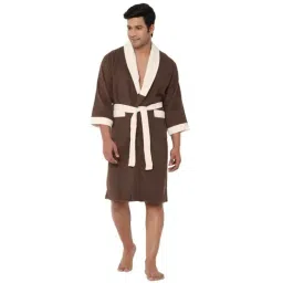 Spaces Cloudz Solid Brown Cotton Bathrobes-image-65